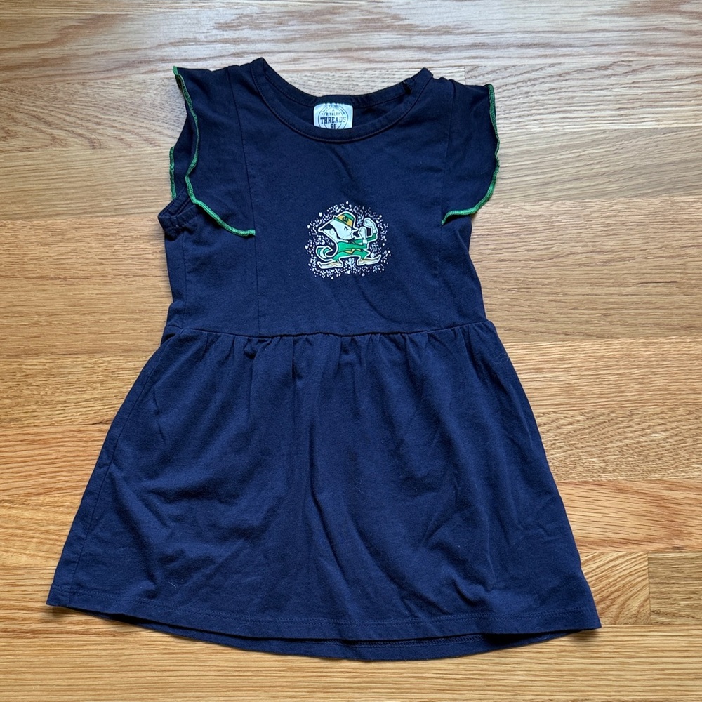 University Notre Dame fighting Irish navy & Green Girls' Dress - Kids Dresses
